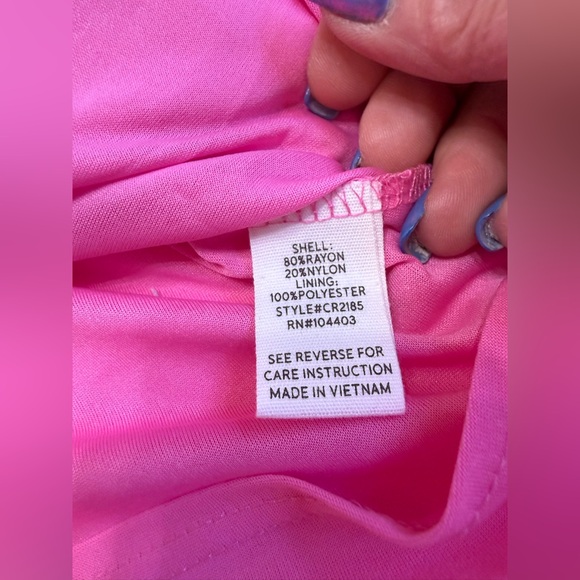 🌼H071 NWT Blu Pepper L pp17 unstretched Pink Ruffled Casual Dress - Picture 12 of 13
